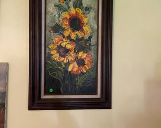 Vintage sunflower painting