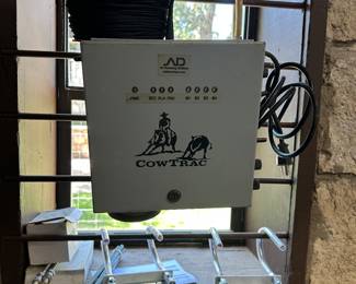 Cow Trac with 2 cows and flag