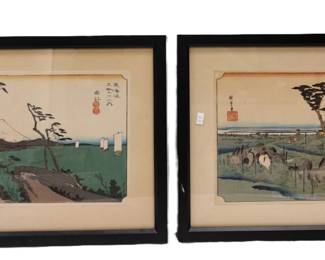 TWO UTAGAWA HIROSHIGE WOODBLOCK PRINTS