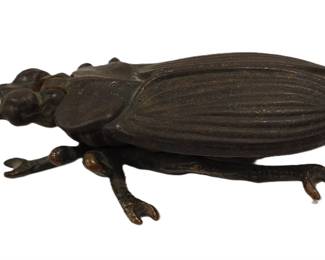 JONES & NIMICK CO PITTSBURGH IRON MATCH SAFE IN THE FORM OF A PASSALIDAE BEETLE