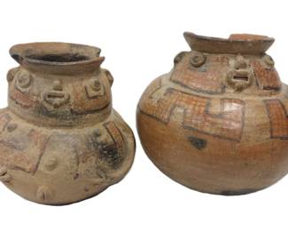 TWO TERRA COTTA EFFIGY POTS