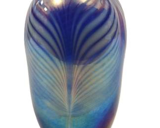 KYLE GRIBSKOV PULLED FEATHER ART GLASS VASE