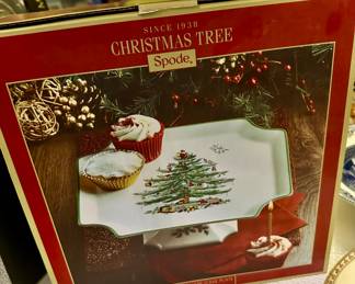 Spode Christmas Tree footed cake plate