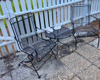Outdoor Spring Chairs and Table