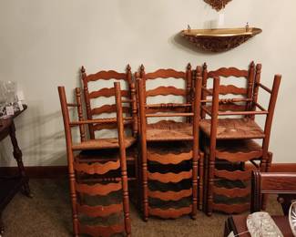 Set of 6 French Style Ladderback Chairs