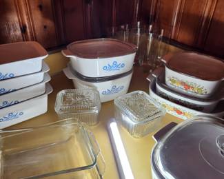Corning Spice of Life and Cornflower Blue