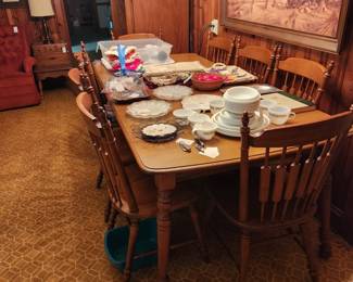 Tell City Dining Table and Chairs for EIGHT