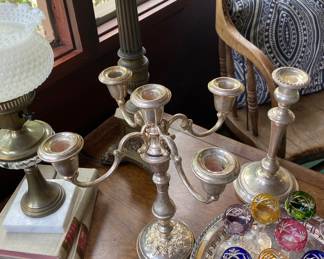 Sterling candelabra and 2nd candlestick