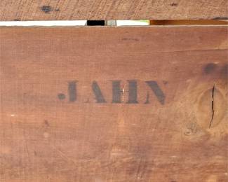 Early 1900's Eastlake style granite top dresser sold by Jahn Furniture out of New Braunfels.