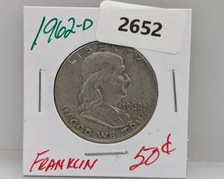 1962-D 90% Silver Franklin Half $1 Dollar