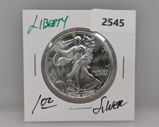 1oz .999 Silver Liberty Round