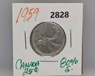 1959 80% Silv Canada Quarter