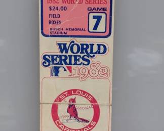 1982 World Series Game 7 StL Cardinals Ticket Stub