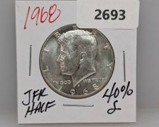 1968 40% Silver JFK Half $1 Dollar