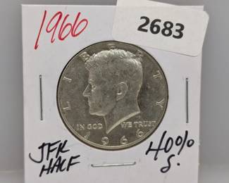 1966 40% Silver JFK Half $1 Dollar