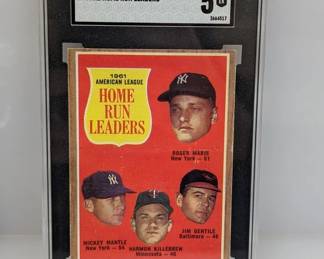 1962 Topps AL Homerun (Maris 61/ Mantle 54) SGC 5