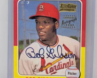 2001 Bob Gibson Topps Auto *Whitening On Surface