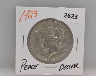1923 90% Silver Peace $1 Dollar