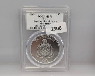 PCGS 2025 MS70 1oz .999 Silv Niue