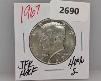 1967 40% Silver JFK Half $1 Dollar