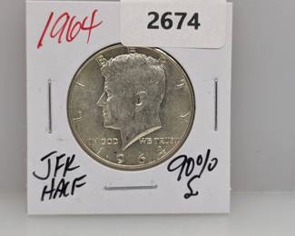 1964 90% Silver JFK Half $1 Dollar