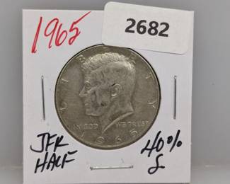 1965 40% Silver JFK Half $1 Dollar