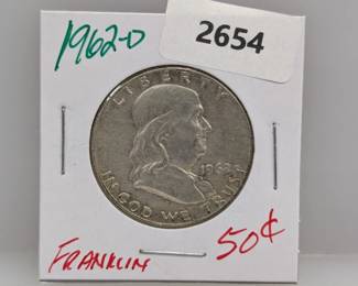 1962-D 90% Silver Franklin Half $1 Dollar