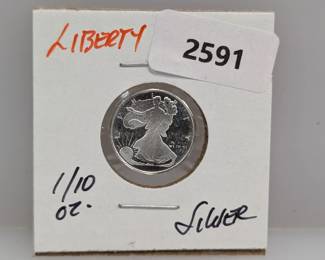 1/10oz .999 Silver Liberty Round
