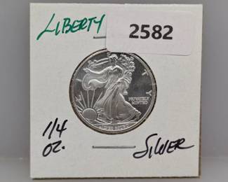1/4oz .999 Silver Liberty Round