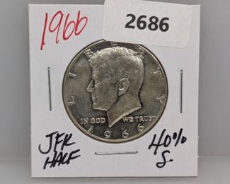 1966 40% Silver JFK Half $1 Dollar