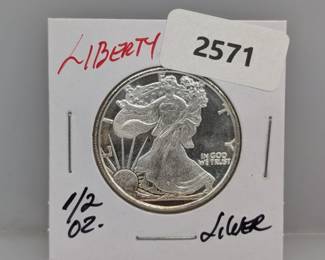1/2oz .999 Silver Liberty Round