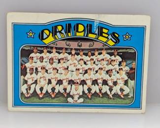 1972 Topps Baseball Orioles Team HN Print Defect