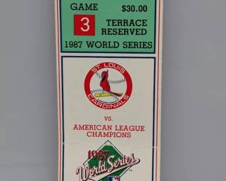 1987 World Series Game 3 StL Cardinals Ticket Stub