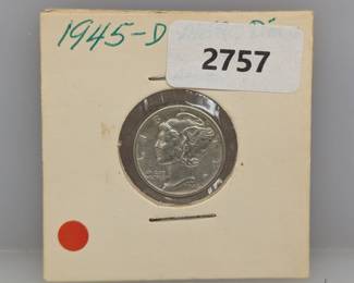 1945-D 90% Silver Mercury Dime