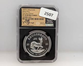 NGC 2020 PF70 Ultra Cam 1oz .999 Silv Krugerrand