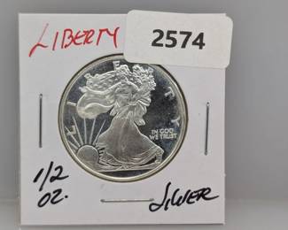 1/2oz .999 Silver Liberty Round