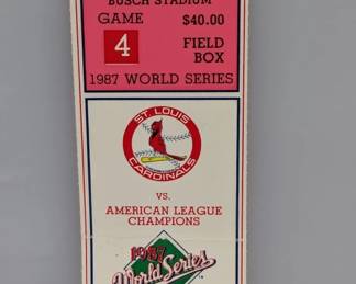 1987 World Series Game 4 StL Cardinals Ticket Stub