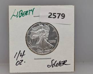 1/4oz .999 Silver Liberty Round