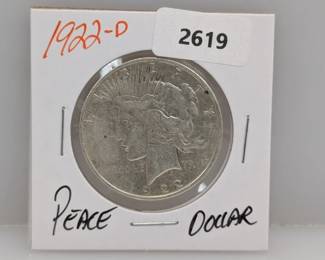 1922-D 90% Silver Peace $1 Dollar