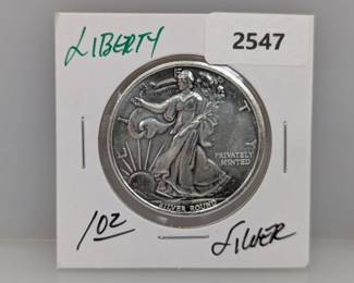1oz .999 Silver Liberty Round