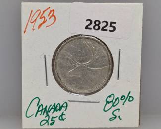 1953 80% Silv Canada Quarter