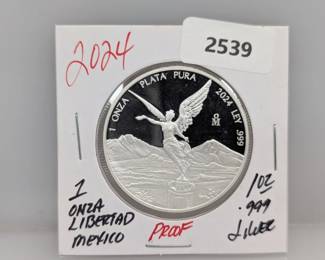 2024 1oz .999 Silv PF Mexico 1 Onza Libertad