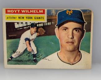 1956 Topps Baseball Hoyt Wilhelm HOF Giants Damage