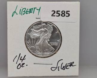 1/4oz .999 Silver Liberty Round