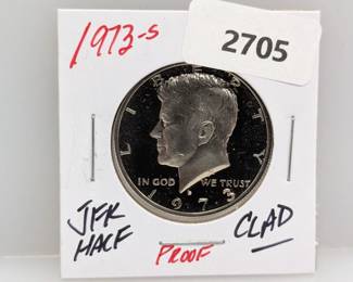 1973-S PF Clad JFK Half $1 Dollar