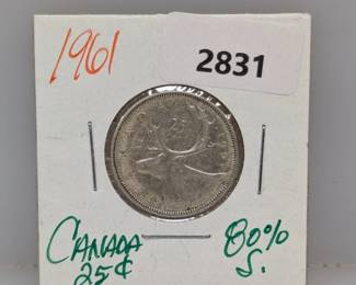 1961 80% Silv Canada Quarter