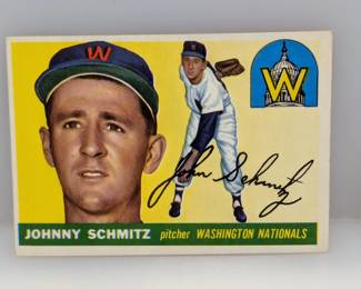 1955 Topps Baseball #159 Johnny Schmitz Nationals