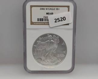 NGC 2006-W MS69 1oz .999 Silver Eagle $1