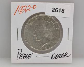 1922-D 90% Silver Peace $1 Dollar