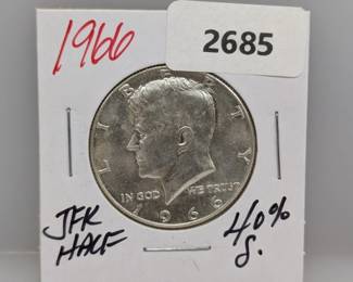 1966 40% Silver JFK Half $1 Dollar
